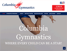 Tablet Screenshot of columbiagymnastics.com